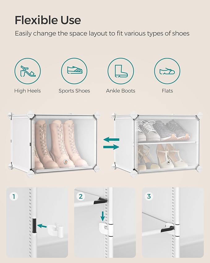 SONGMICS Shoe Rack Organizer, 4-Tier Shoe Storage Cabinet