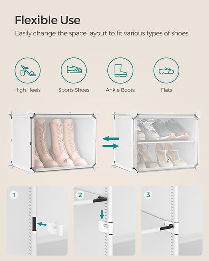 SONGMICS Shoe Rack Organizer, 4-Tier Shoe Storage Cabinet