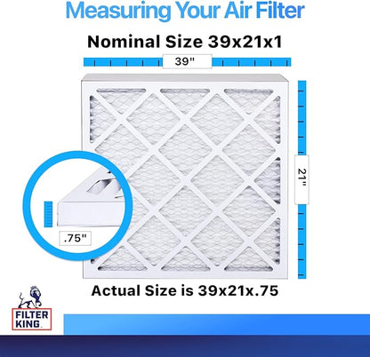 Filter King 39x21x1 Air Filter | 4-PACK | MERV 8 HVAC Pleated A/C Furnace