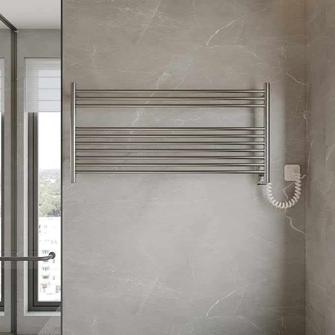 HEATGENE Towel Warmer 10 Bar Towel Dryer Wall-Mounted Plug-in Bath Towel Heater