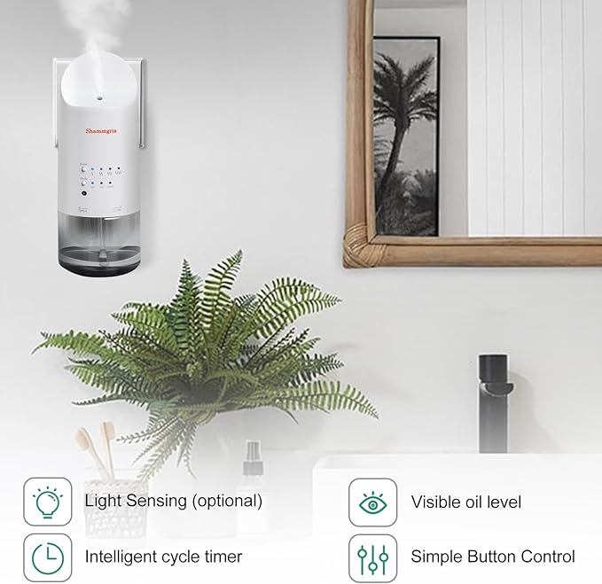 2026 Plug-in Essential Oil Diffuser – Waterless Scent Diffuser, Smart Wall