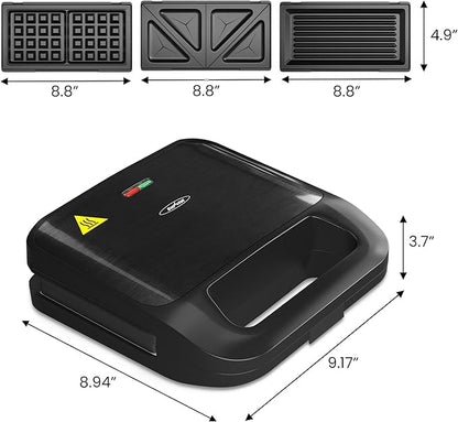 Sunvivi Sandwich Maker Panini Press: Waffle Maker