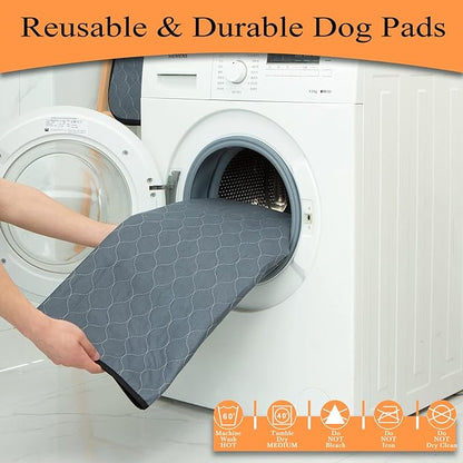 Bunlitent Washable Pee Pads for Dogs, 82" x 82", Grey, Reusable Puppy Pads | Extra Large, 1 Pack, Reusable, Quick Dry, Anti-Slip, Waterproof, Whelping Pads, For Puppy, Senior Dog, Incontinence
