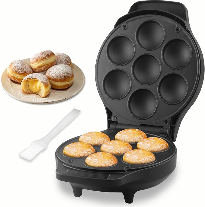 Mini Stuffed Pancakes Maker, Electric Ebleskiver Poffertjes Maker Pan, Danish