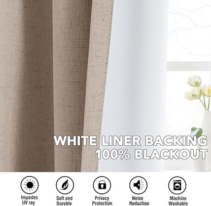 H.VERSAILTEX Linen Curtains 100% Blackout Curtains