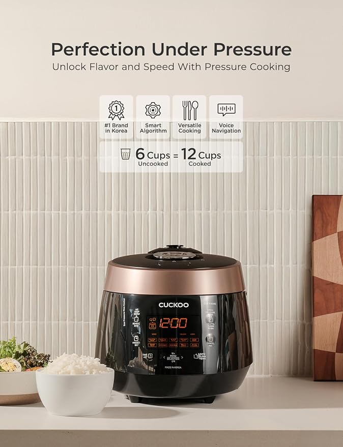 CUCKOO High Pressure Rice Cooker 6-Cup Uncooked / 12-Cup Cooked