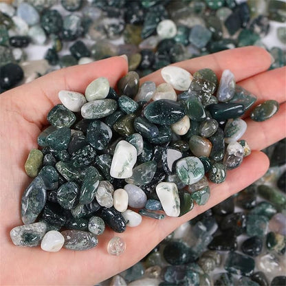 1lb Aquatic Agate Aquarium Gravel Rocks Natural Tumbled Healing Crystal Chips Bulk Gemstones Crushed Stones for Fountain Vase Filler Planters Decorative Fish Tank Potted Reiki Energy Balancing