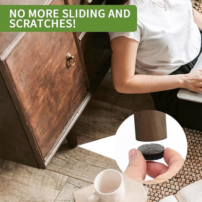 COVERCORNER Non Slip Furniture Pads 48 PCS - 32 pcs 1” Round + 16 pcs 2" Square - Anti Slip Furniture Pads - Self Adhesive Rubber Feet Furniture Feet - Chair Leg Floor Protectors