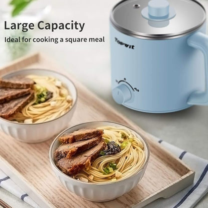 Topwit Hot Pot Electric, Electric Pot, 1.6L Ramen Cooker, Shabu-Shabu, Soup and