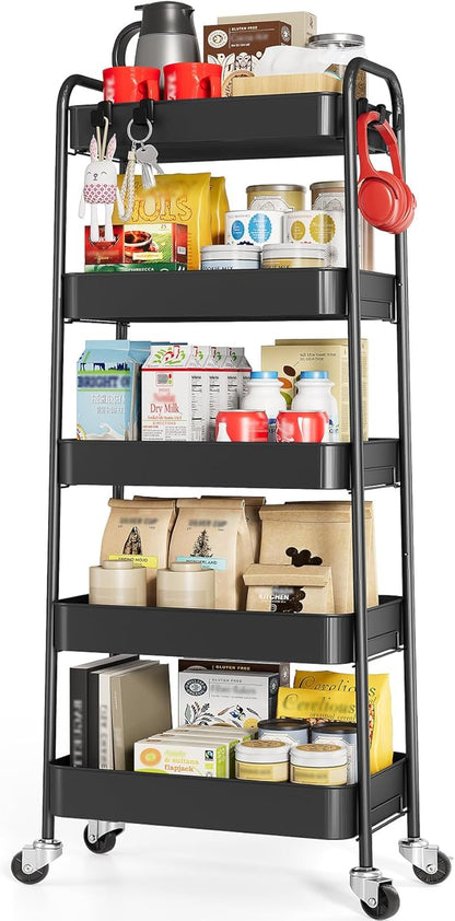 TOOLF 5-Tier Metal Rolling Cart