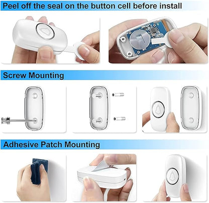 Wireless Doorbell, Remote Door Bell Ringer Wireless Long Range 1000FT, Matt