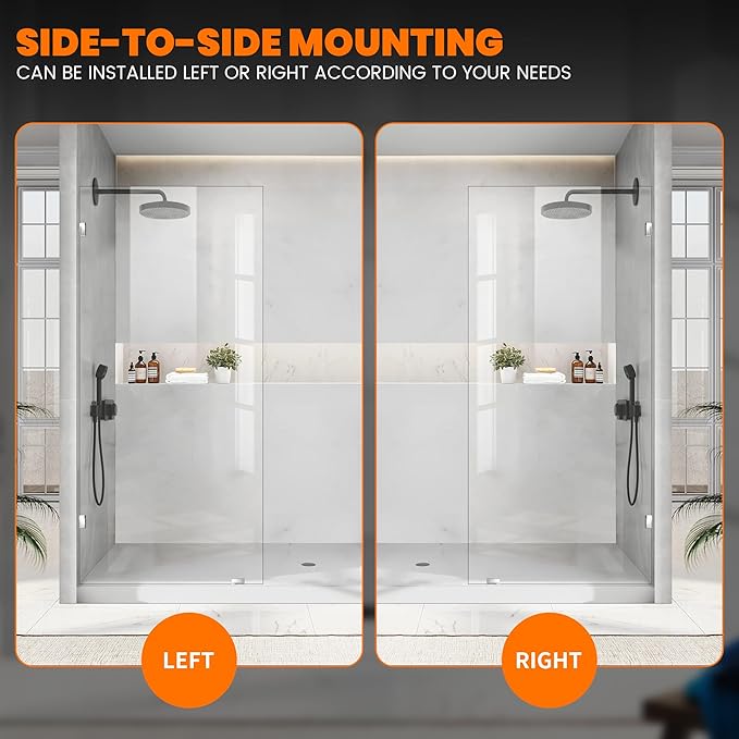 20.5" W×78.75" H Shower Glass Panel, Fixed Frameless Shower Screen