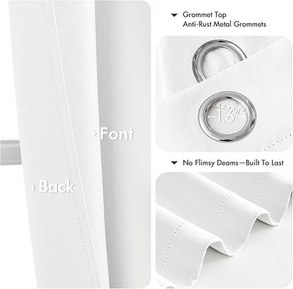 MIULEE Pure White Blackout Curtains