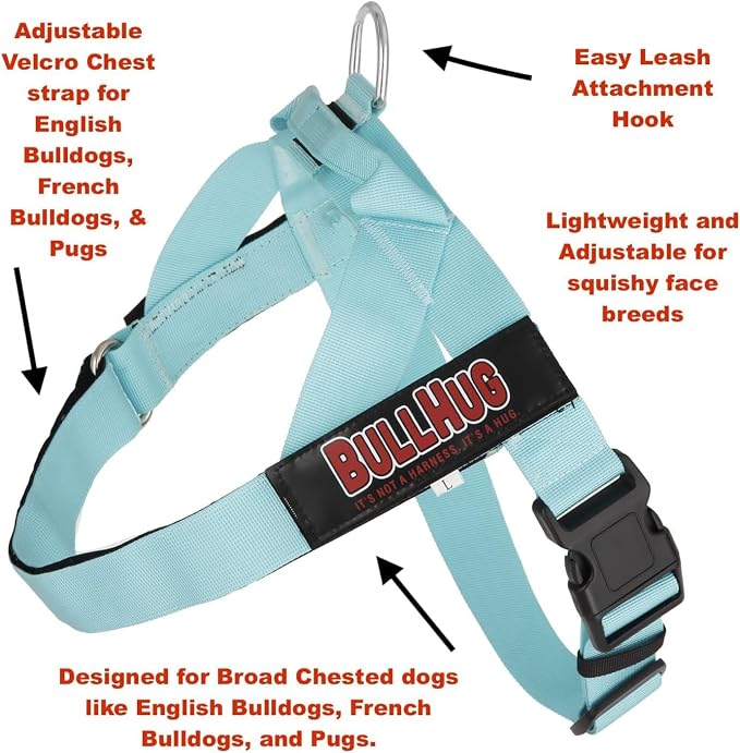Adjustable Dog Harness– No Pull, No Choke – for English Bulldogs, French Bulldogs, Pugs & Broad-Chested Breeds – Easy, Safe Walks (Pizza, Small)