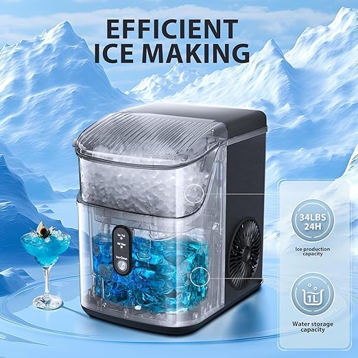 Antarctic Star Nugget Ice Maker Countertop, Chewable Nugget Ice Machine