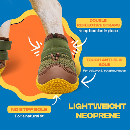 Dog Shoes for Large Dogs, Medium Dog Boots & Paw Protectors for Hardwood Floors, Outdoor Dog Booties for Hot Pavement Winter Snow Hiking, Breathable Dog Shoes with Reflective Strips Size 8