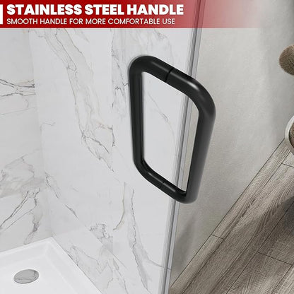 Bathroom Frameless Shower Door 28" W*72" H, 5/16" Clear Tempered Glass Hinged