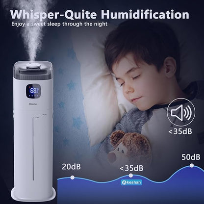Akeshan Large Humidifier for Bedroom, 9L/2.5Gal Ultrasonic Cool Mist, Easy Clean