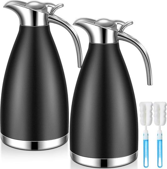 Uiifan 2 Pcs 68 oz Thermal Coffee Carafe Insulated Stainless Steel Coffee Carafe