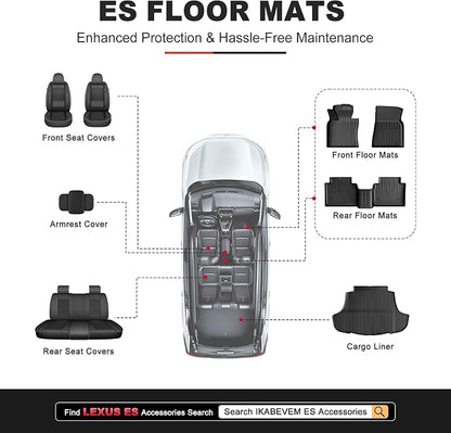 Custom Fit Floor Mats and Cargo Mat for Lexus ES 2019-2024 (ES350/ES300h) & 2025 ES300h - All Weather Protection