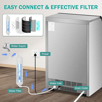 Commercial Ice Maker Machine, 150lbs/24H