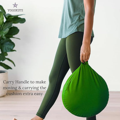 Yogikuti Meditation Cushion – 100% Pure Cotton Zafu for Comfortable Meditation & Yoga – Floor Sitting Pillow for Mindfulness & Support