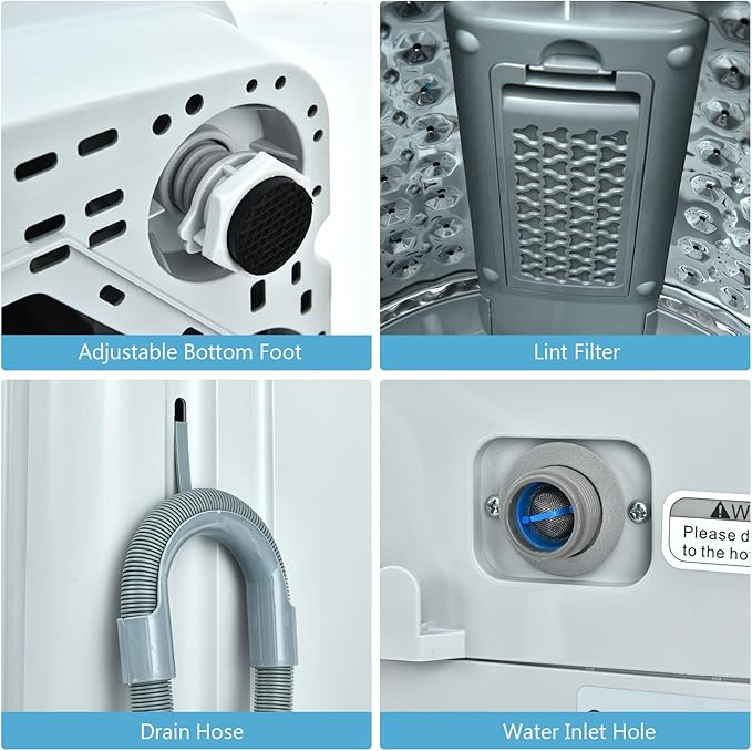 Giantex Full Automatic Washing Machine, 2 in 1 Portable Laundry Washer