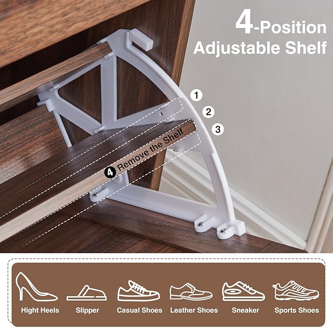 Shoe Storage Cabinet, Farmhouse Shoe Organizer
