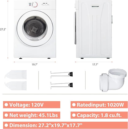 Euhomy Compact Dryer 1.8 cu. ft. Portable Clothes Dryers