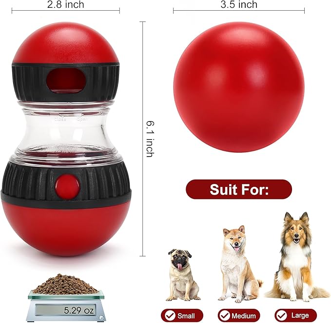 Dog Treat Toy, Interactive Treat Dispensing Dog Toys, Adjustable and Durable Dog Puzzle Toy for Small/Medium/Large Breed Dogs to Keep Them Busy