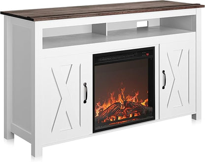 BELLEZE Modern 48" Barn Door Wood TV Stand