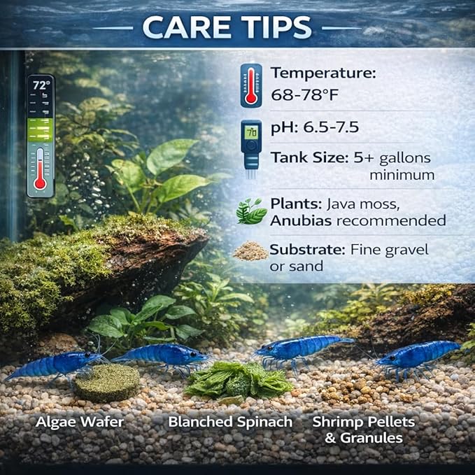 15+ Blue Dream Supreme Gene Shrimps Live Freshwater Neocaridina Shrimp for Aquarium, Live Arrival Guarantee