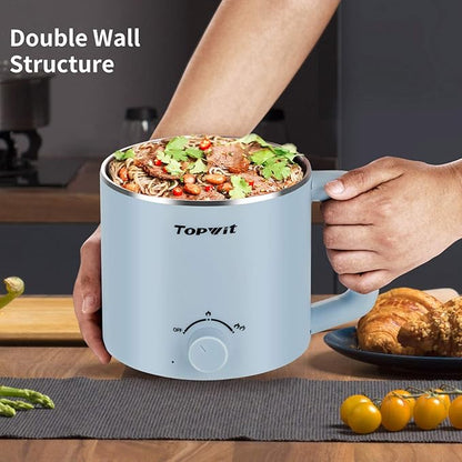 Topwit Hot Pot Electric, Electric Pot, 1.6L Ramen Cooker, Shabu-Shabu, Soup and