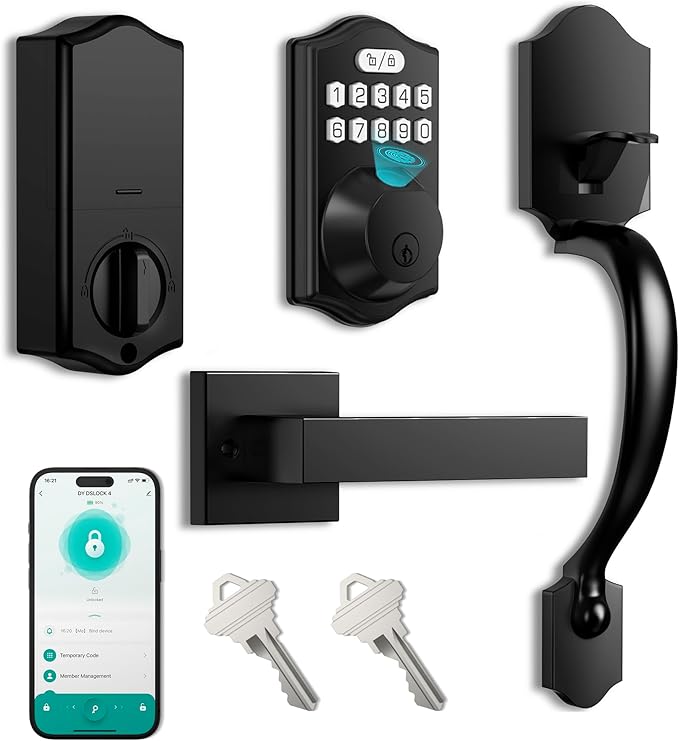 APP Fingerprint Door Lock Set, Keyless Entry Door Lock, Front Handle Set