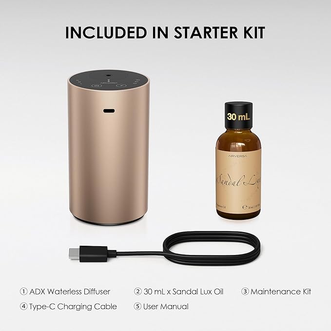 Airversa Waterless Essential Oil Diffuser Starter Kit