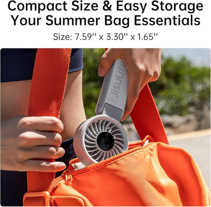 JISULIFE Handheld Fan Life7 – Ultimate Flexibility: High-Power Motor, LED