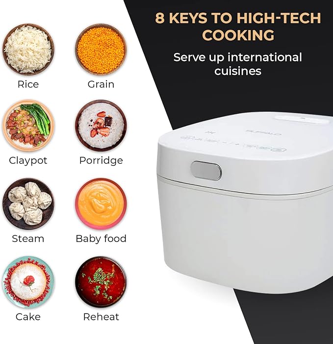 Buffalo SMART COOKER Induction Heating IH Rice Cooker and Warmer, 1 L, 5 cups