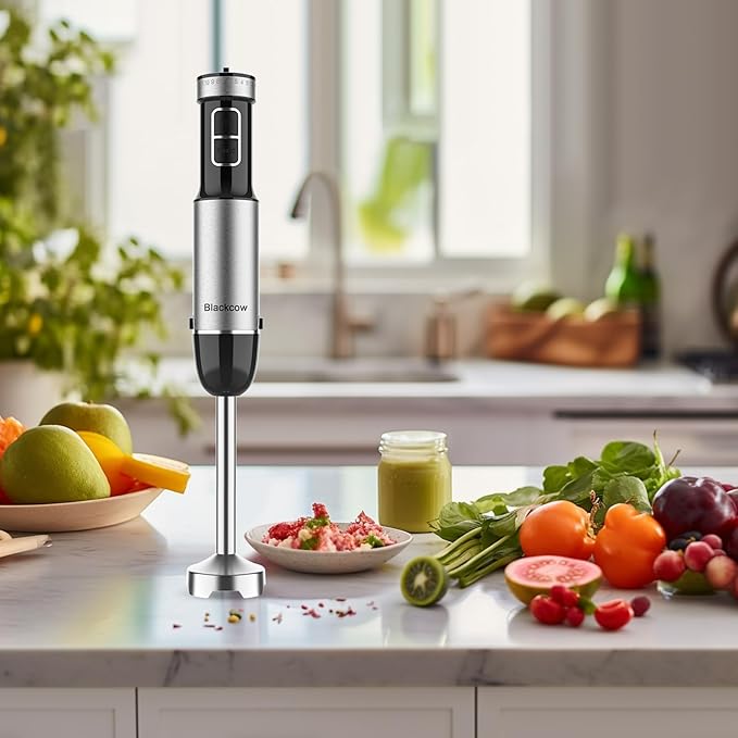 Blackcow Immersion Blender Handheld, 800W Powerful Electric Hand Blender