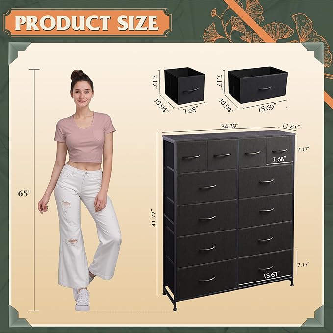 WLIVE Tall Dresser for Bedroom