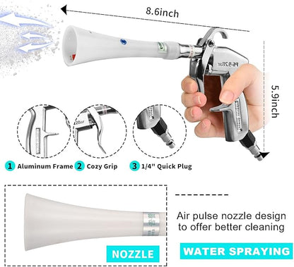 Tornado Dry Cleaning Gun with Brass Adjustable Air Flow Nozzle, Air Blower Gun