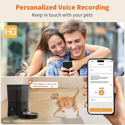 HoneyGuaridan Automatic Cat Feeder, 5G WiFi Cat Food Dispenser