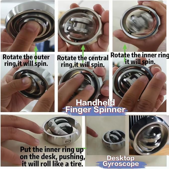 MagLev Fidget Spinner for Adults, CNC Stainless Steel Gyroscope
