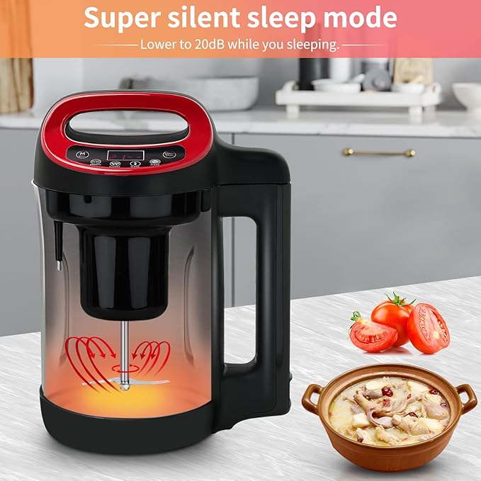 Soup Maker 1.6 L, 4-in-1 Multifunctional Smooth Soup and Chunky Soup Machine
