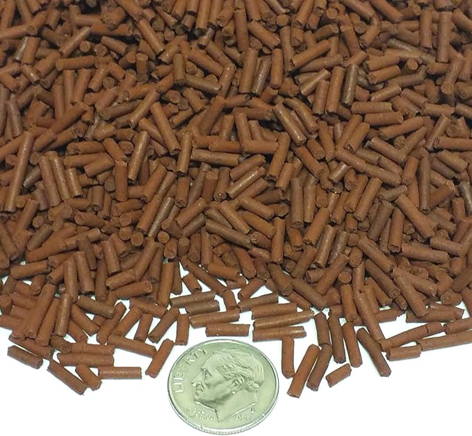Aquatic Foods Inc. Bloodworm 3/64" x 1/4" Sinking Micro Sticks for Discus, Cichlids, Carnivores, Plecos, Catfish, Shrimp, Snails, All Community Tropical Fish...1/4-lb