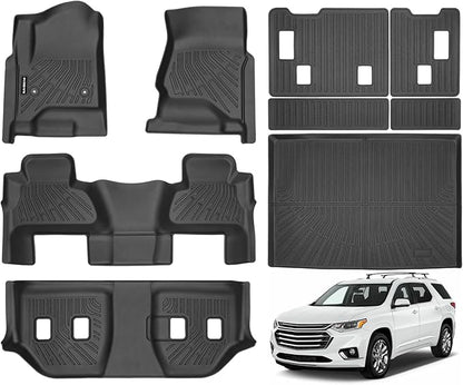 Naibeve Floor Mats for 2015-2020 Chevrolet Suburban/GMC Yukon XL 7 Seats Bucket Seats - All Weather for Chevy Suburban/GMC Yukon XL Floor Mats Trunk Mat & 3rd Row Backrest mats Accessories