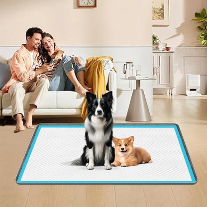 Pee Pad Holder for Dogs 34''x22'' Silicone Puppy Pee Pad Tray, Dark Grey | Extra Large Dog Potty Tray Leak-Proof, High Edge, No Spill Training Pads for Floor Protection, No Pee Pads