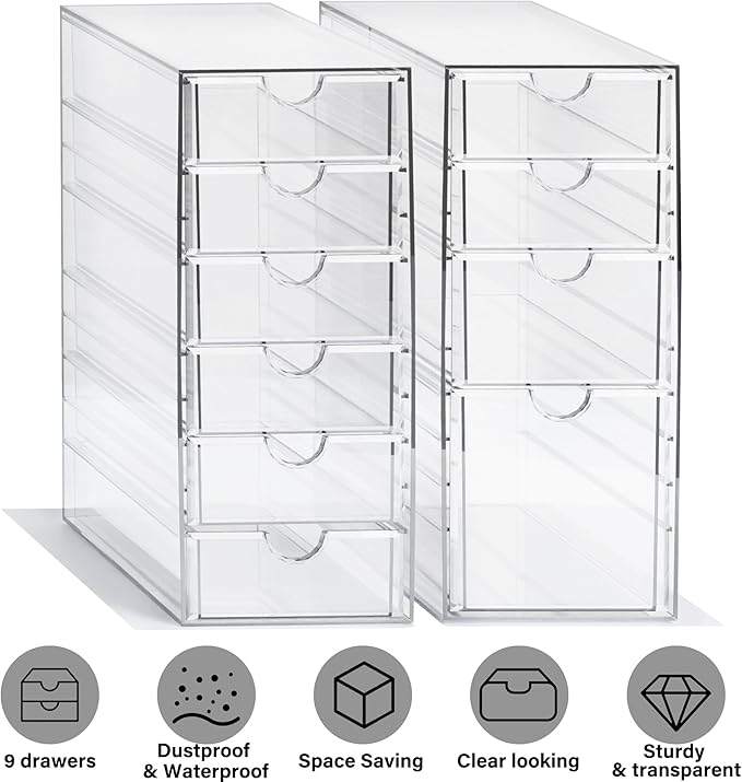 Prsildan Acrylic Drawer Makeup Organizer