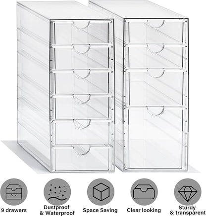 Prsildan Acrylic Drawer Makeup Organizer