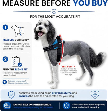 ShawnCo Essential Dog Harness, No-Pull Pet Vest (Mustang Red,XL) | 3 Leash Clips, Easy On, No-Choke, Reflective, Adjustable Fit, Padded Comfort, Control Handle, For Small, Medium & Large Dogs