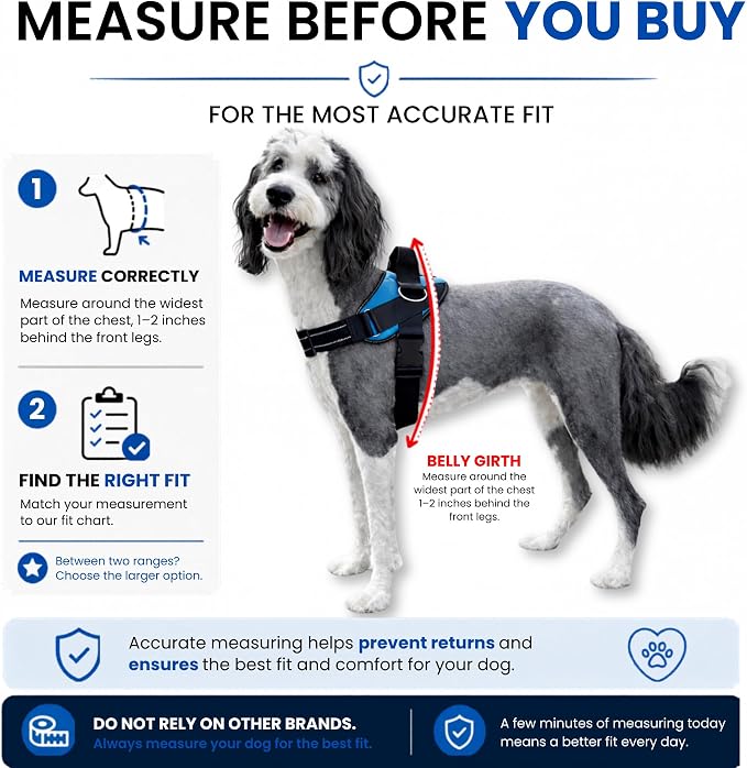 ShawnCo Essential Dog Harness, No-Pull Pet Vest (Moonglow,XL) | 3 Leash Clips, Easy On, No-Choke, Reflective, Adjustable Fit, Padded Comfort, Control Handle, For Small, Medium & Large Dogs